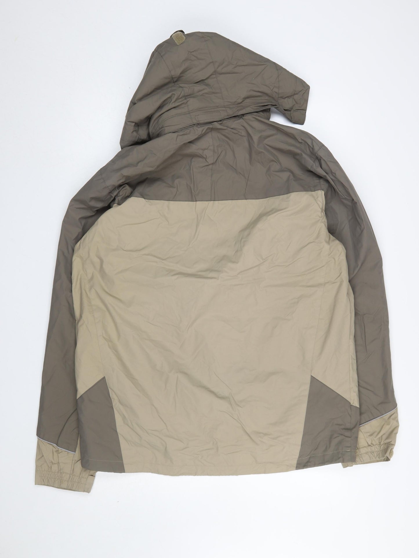 Crivit Men's Beige Waterproof Hooded Outdoor Jacket Size 42 Regular Fit