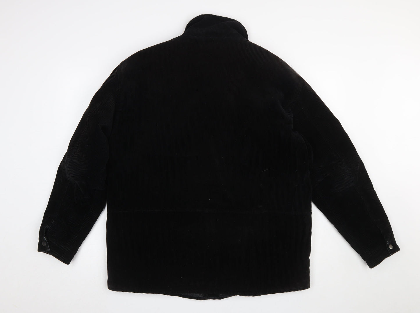 Topman Men's Black Corduroy Lined Button Jacket Size S