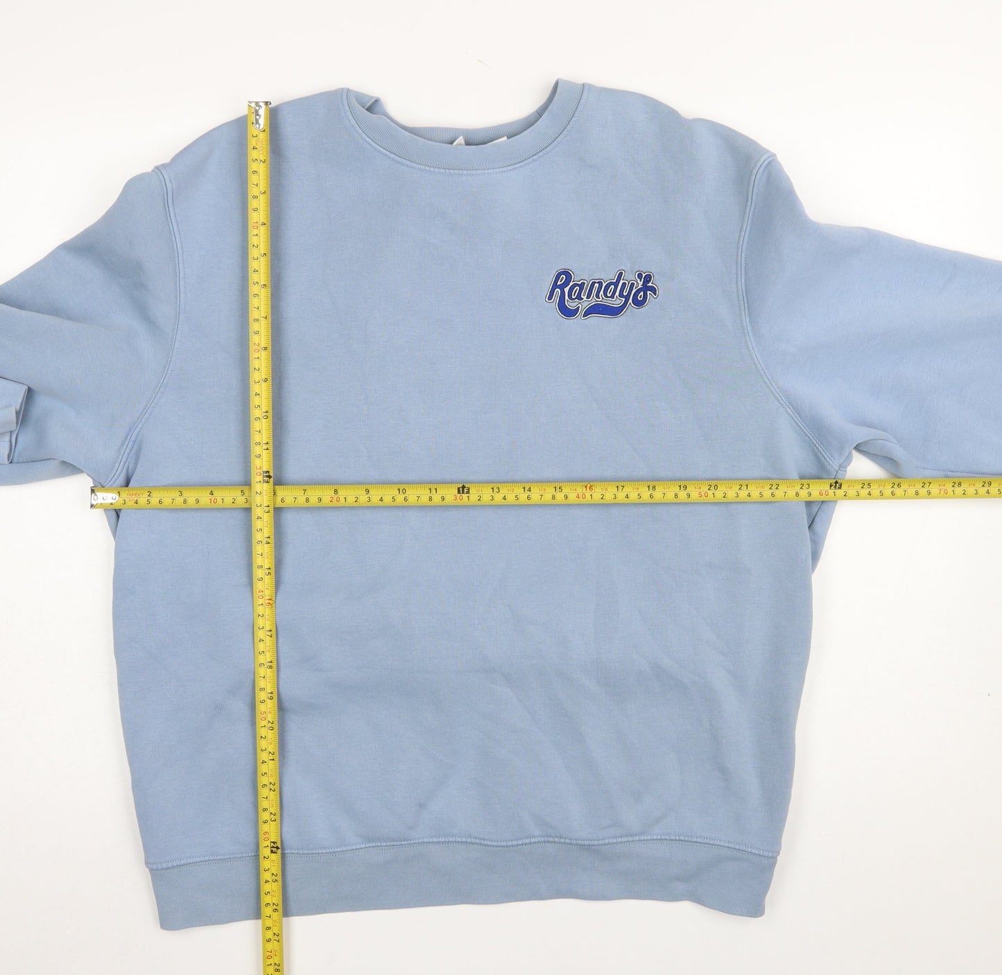 Zara Women Blue Randy's Donuts Sweatshirt XL Crew Neck Cotton Blend