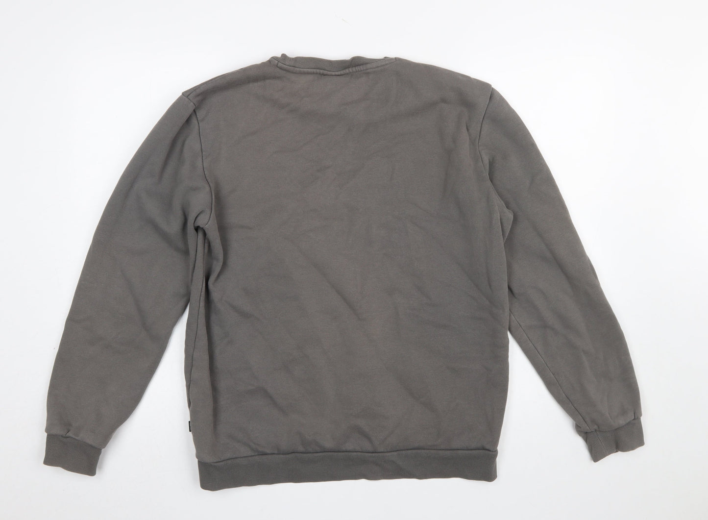 Puma Men's Grey Crew Neck Fleece Sweatshirt M Regular Fit