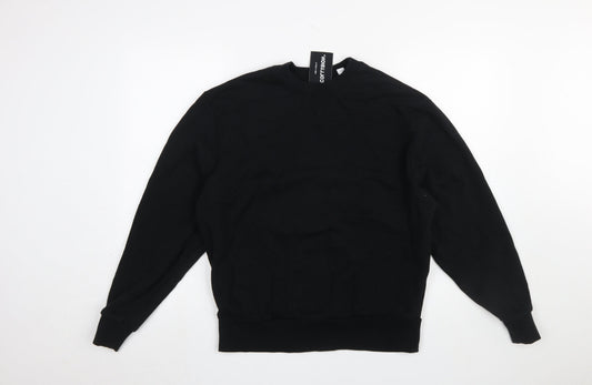 Collusion Men's Black XS Cotton Crew Neck Pullover Sweatshirt