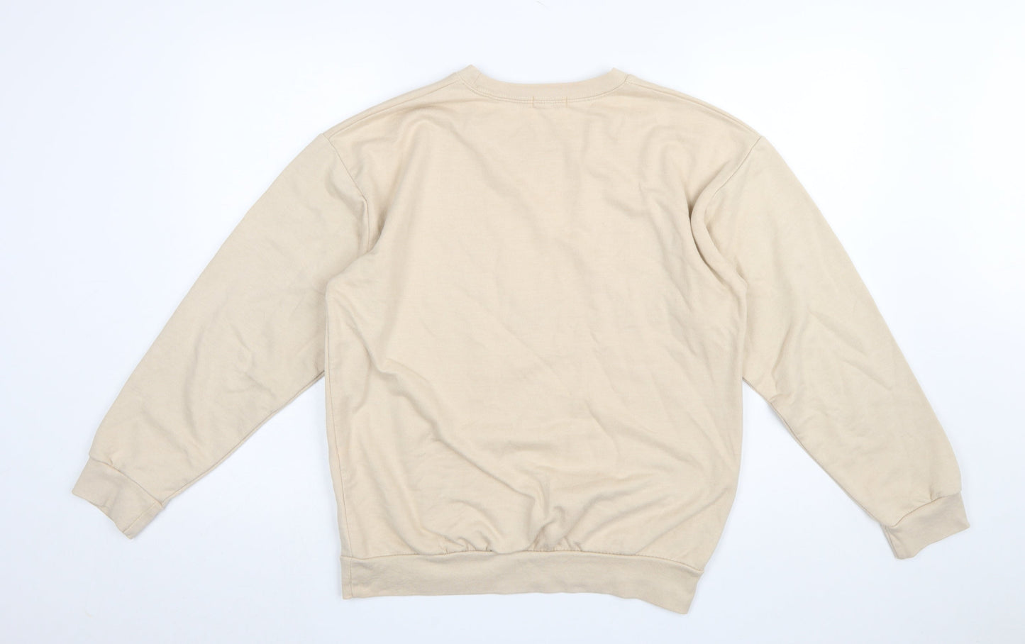 Boohoo Women Beige Nebraska University Pullover Sweatshirt M