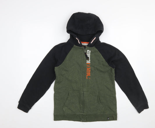 Animal Boys Green Black Full Zip Hoodie 13 Years Cotton Blend