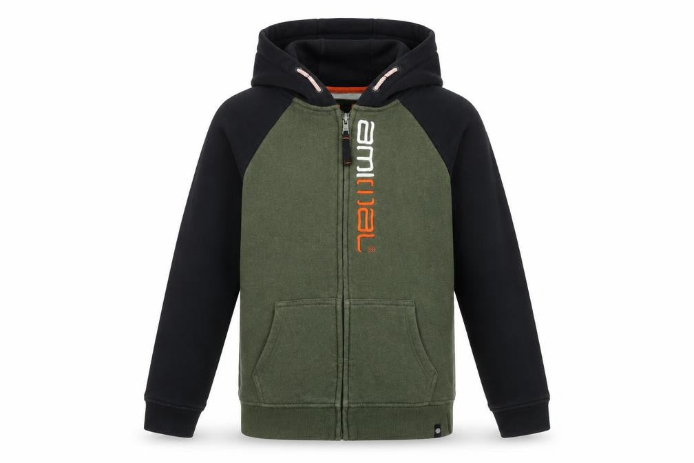 Animal Boys Green Black Full Zip Hoodie 13 Years Cotton Blend