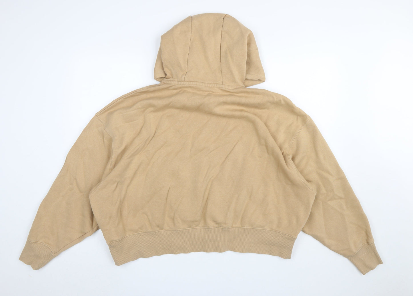 Nike Women's Beige Pullover Hoodie Small Relaxed Fit Cotton Blend
