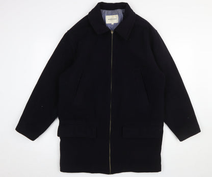 Woods & Gray Men's Black Wool Blend Mid-Length Overcoat Size S