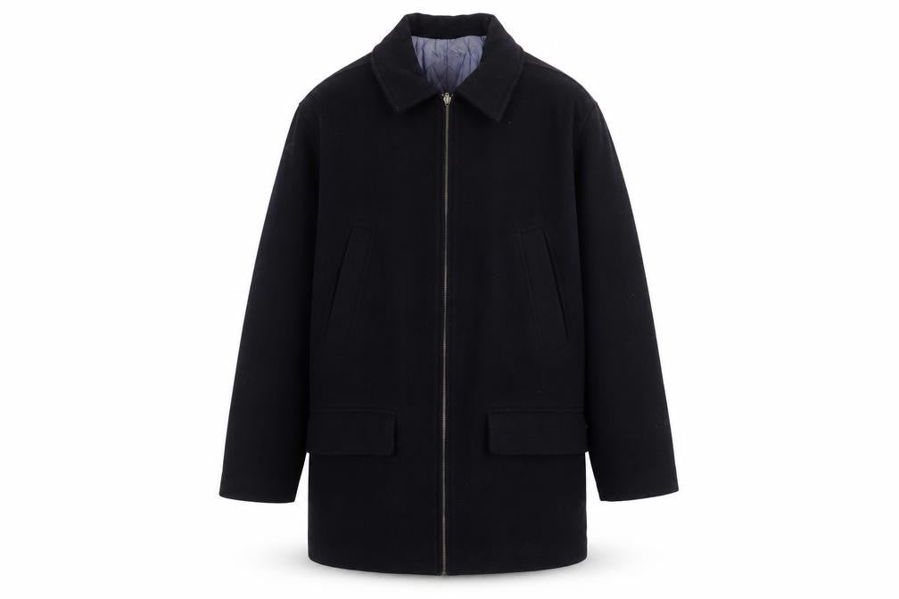 Woods & Gray Men's Black Wool Blend Mid-Length Overcoat Size S