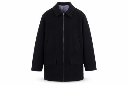 Woods & Gray Men's Black Wool Blend Mid-Length Overcoat Size S