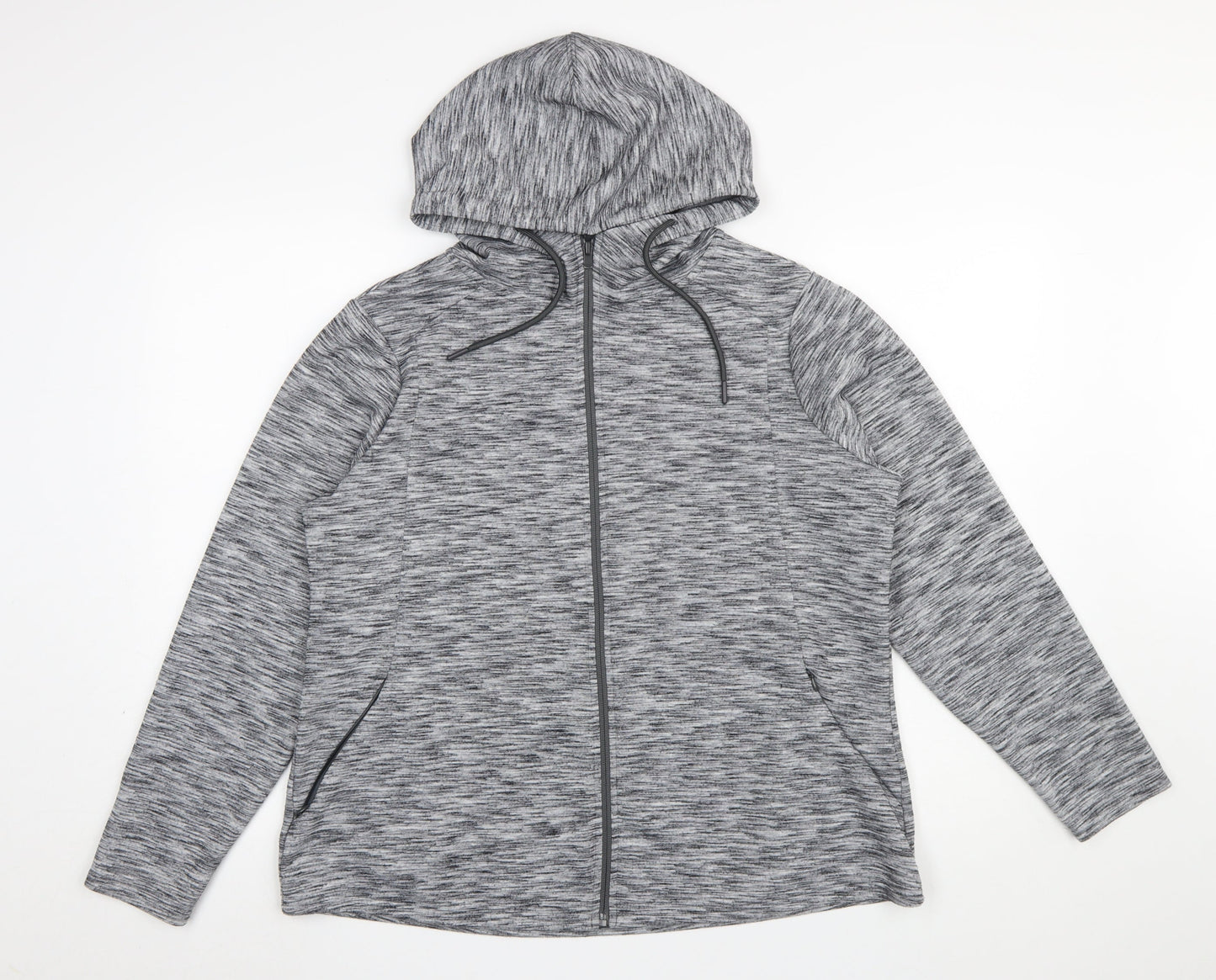 Dunnes Stores Women Grey Full Zip Hooded Sweatshirt Large