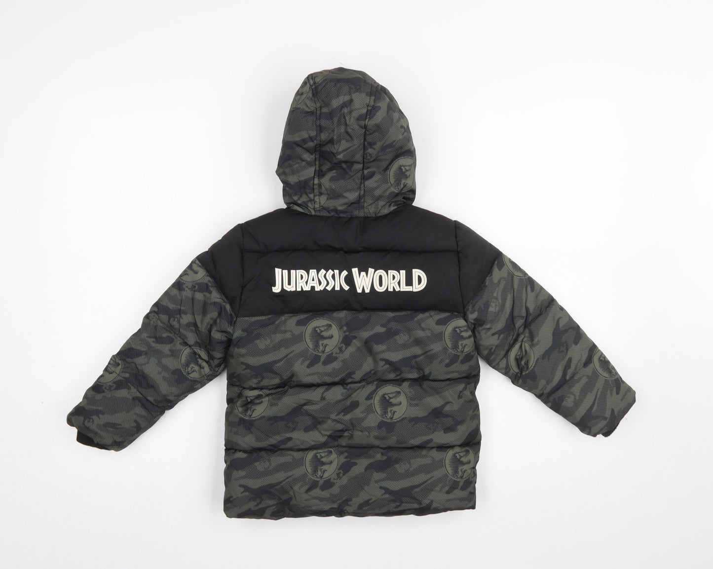 Primark Boys Jurassic World Camouflage Hooded Puffer Jacket 3-4 Years