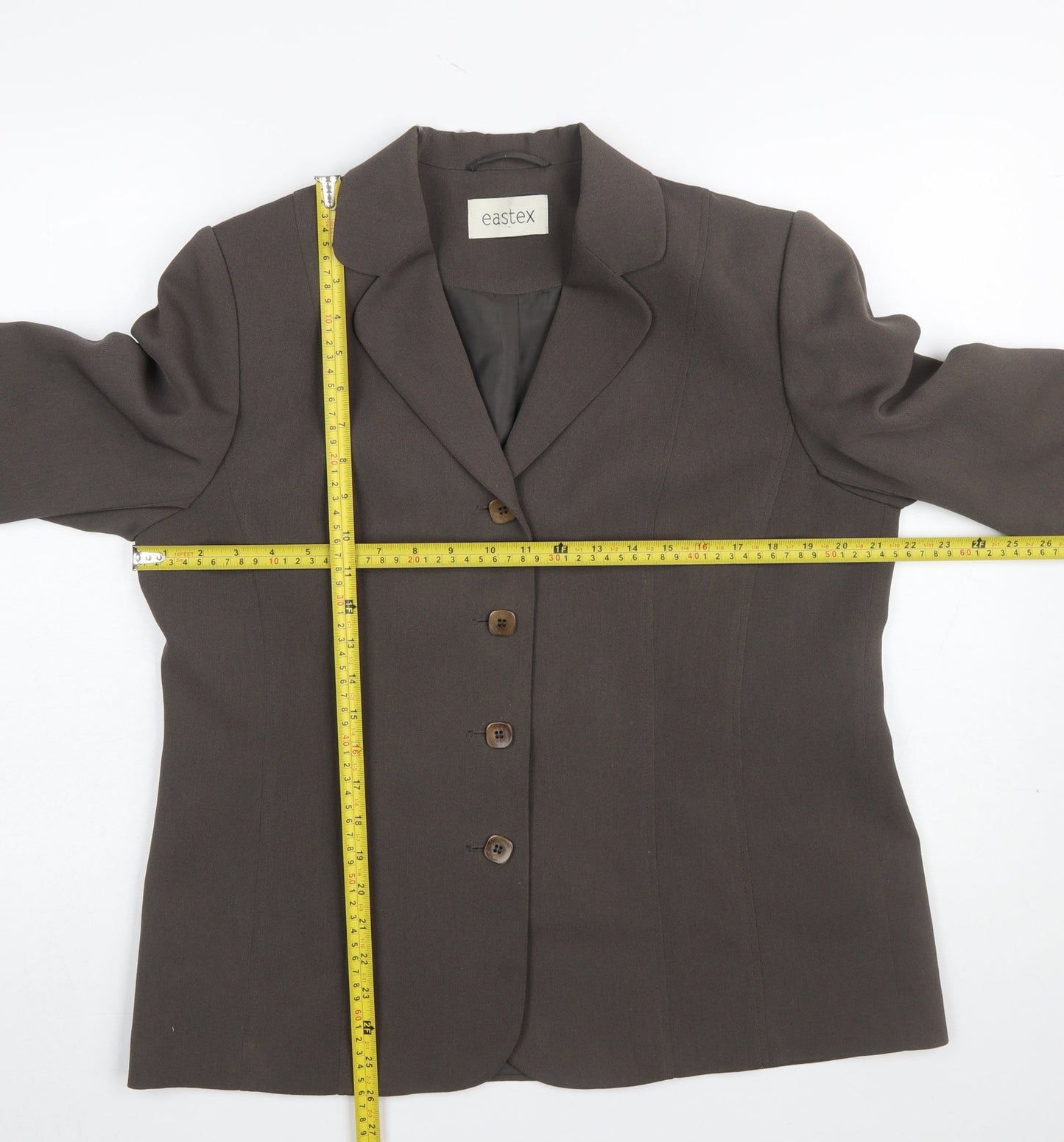Eastex Women’s Brown Lined Single-Breasted Suit Jacket UK 14