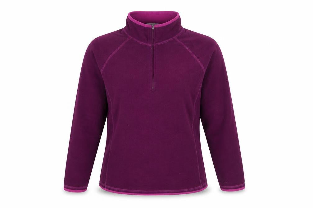 Mountain Warehouse Women Purple Fleece 1/4 Zip Pullover UK 12