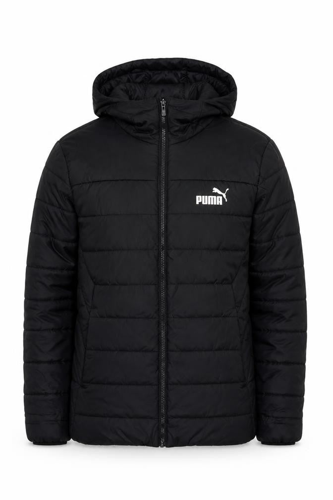 Puma Men's Black Puffer Jacket Hooded S Polyester Winter Coat