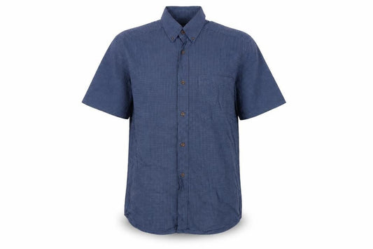 Next Men's Blue Check Short Sleeve Button-Up Shirt Size S