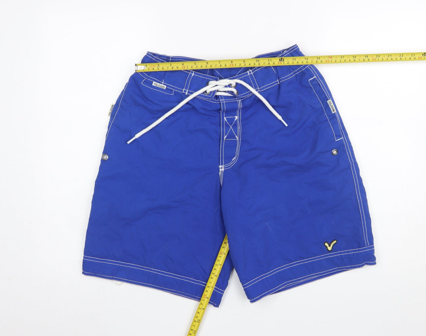 Voi Jeans Men's Blue Board Shorts Swimwear Size M Quick Dry Polyester