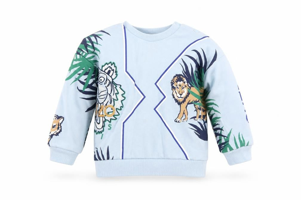 Kenzo Kids Girls Blue Jungle Animal Print Sweatshirt 2 Years