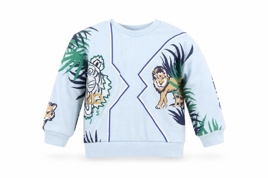 Kenzo Kids Girls Blue Jungle Animal Print Sweatshirt 2 Years