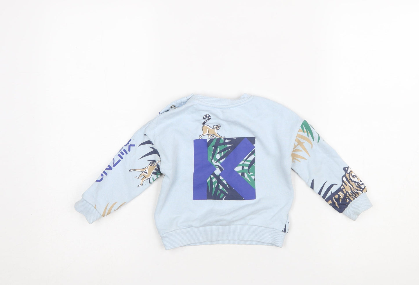 Kenzo Kids Girls Blue Jungle Animal Print Sweatshirt 2 Years