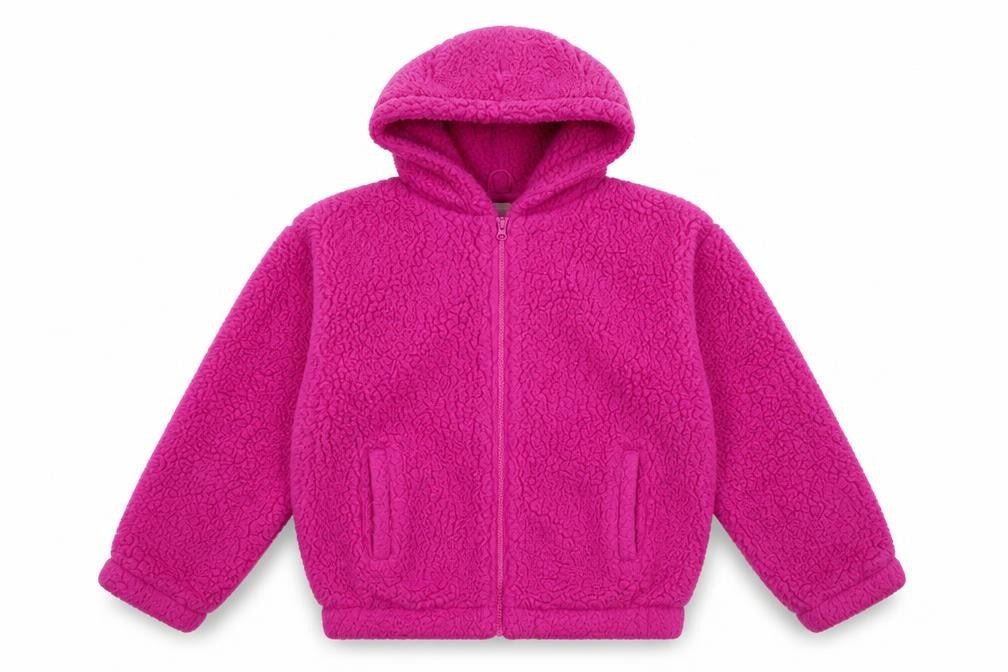 GAP Girls Pink Hooded Fleece Jacket 16-18 Years Lined Winter Zip Up