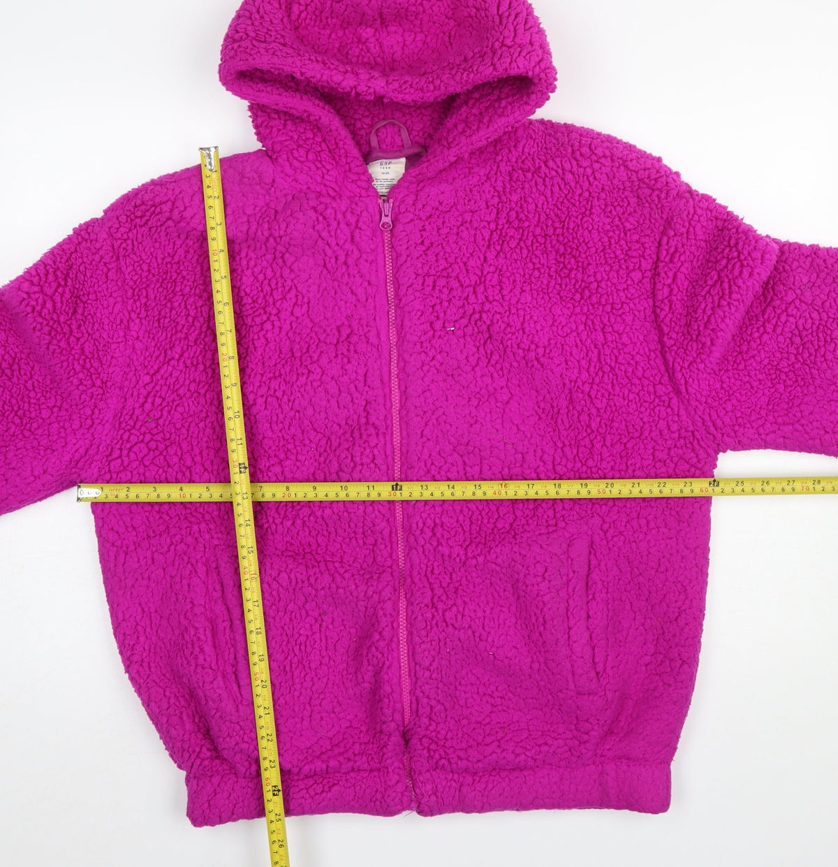 GAP Girls Pink Hooded Fleece Jacket 16-18 Years Lined Winter Zip Up
