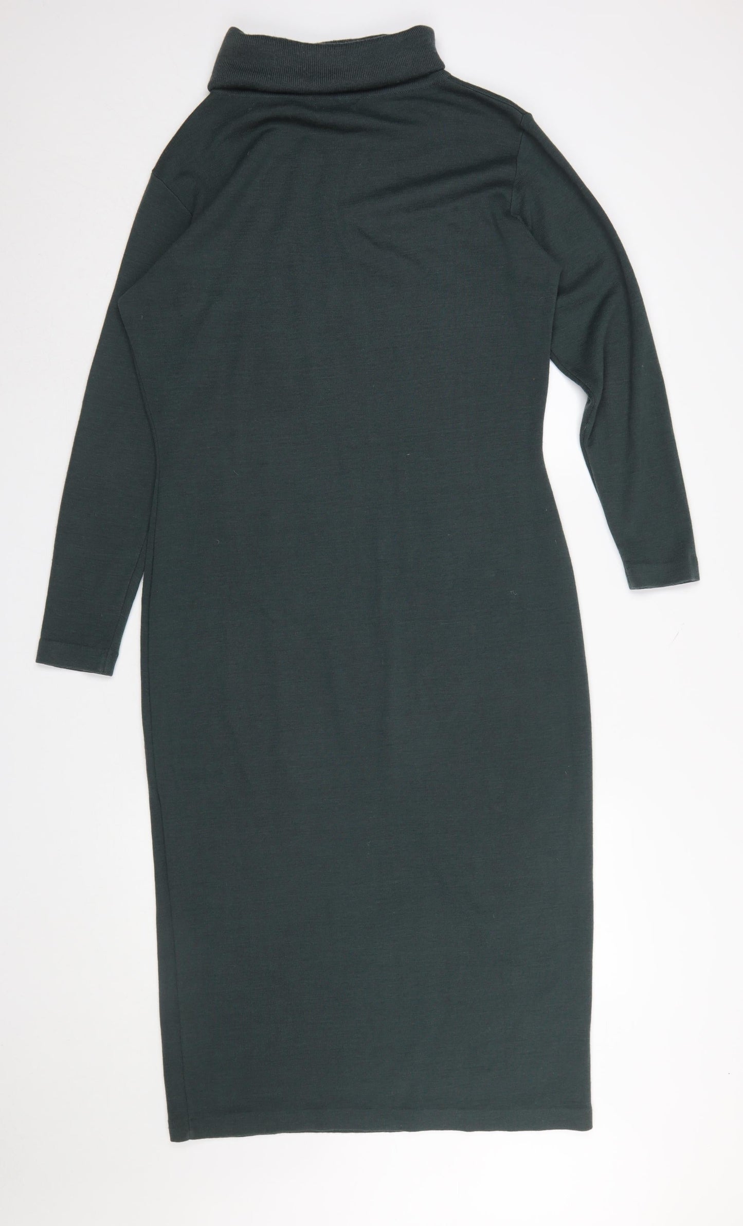 Linea Women Green Roll Neck Bodycon Midi Dress M