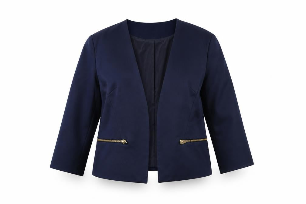 Atmosphere Women's Blue Cropped Shawl Blazer Size 18