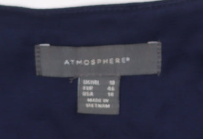 Additional view of Atmosphere Women's Blue Cropped Shawl Blazer, size 18