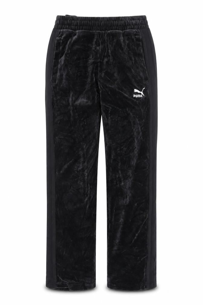 Puma Men's Black Velour Track Pants XS Regular Fit Activewear