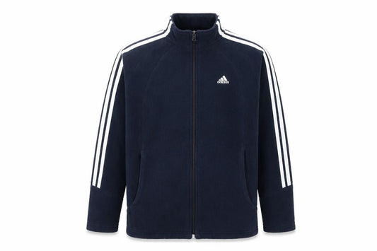 Adidas Mens Navy Full Zip Fleece Sweatshirt Size S Classic Sportswear