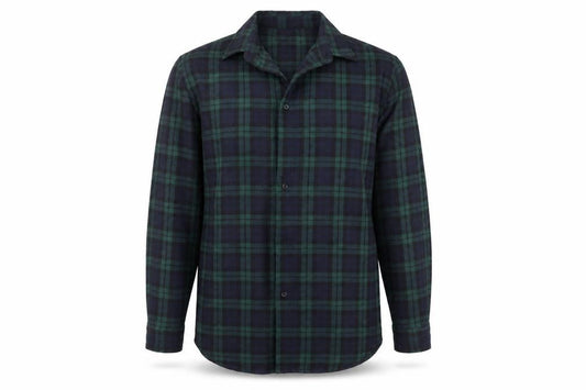 boohooMAN Men's Green & Navy Check Flannel Button-Up Shirt M