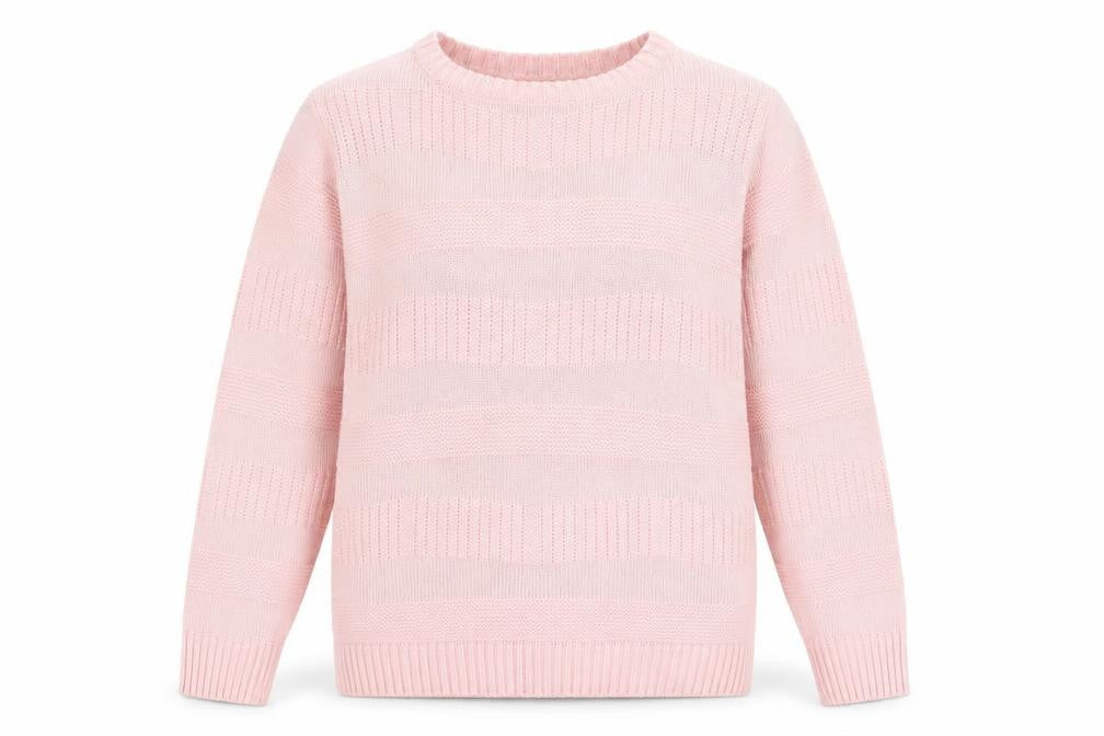Le Breve Women Pink Knit Crew Neck Pullover Jumper Size M