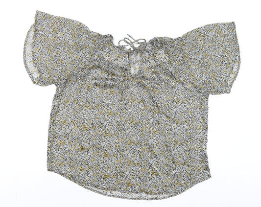 Next Women's Multicoloured Floral Off Shoulder Chiffon Blouse Size 14