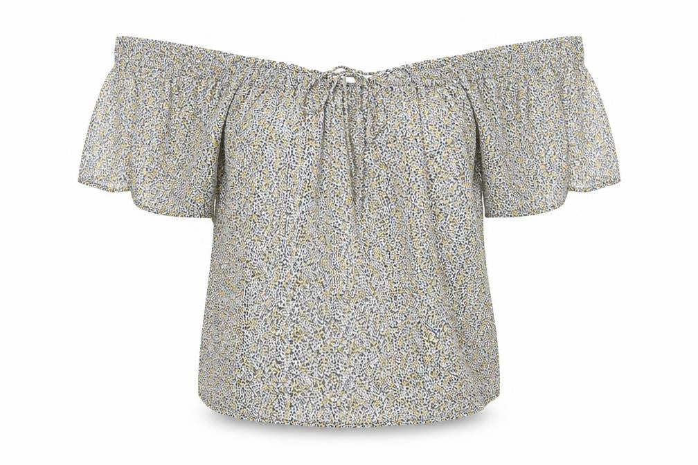 Next Women's Multicoloured Floral Off Shoulder Chiffon Blouse Size 14