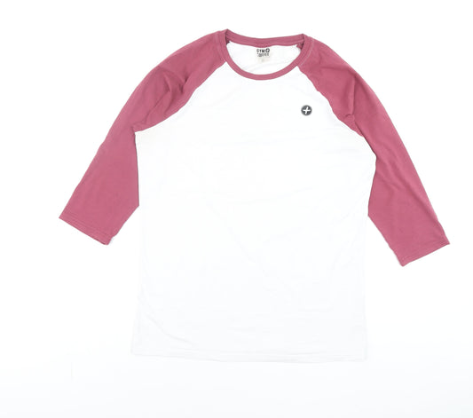 Gym+Coffee Men’s White 3/4 Sleeve Raglan T-Shirt Medium