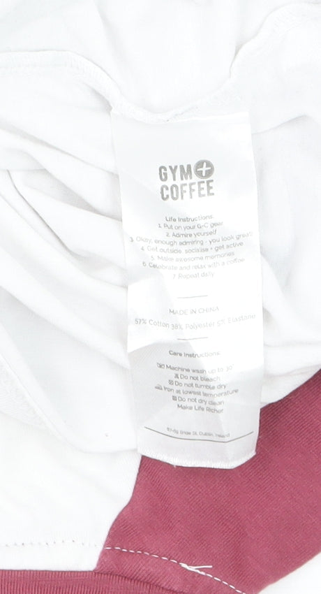 Gym+Coffee Men’s White 3/4 Sleeve Raglan T-Shirt Medium