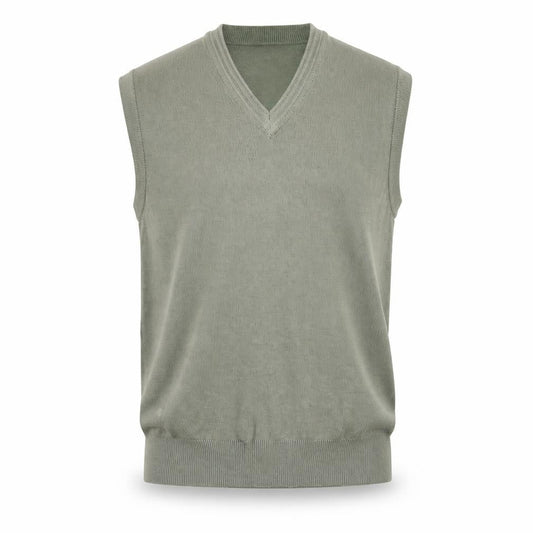 Gabicci Mens Green Wool Blend Sleeveless V-Neck Smart Casual Knit M