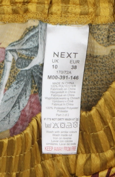 Next Women’s Yellow Floral Jogger Trousers Size 10 Polyester