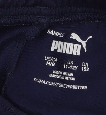Puma Boys Blue 11-12 Years Track Pants Regular Fit Tapered Sports Trousers