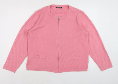 Twist Womens Pink Full Zip Knit Jumper Size 18