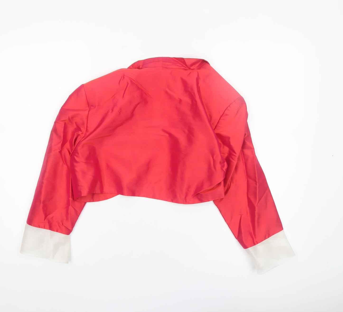 Pifer & Mayka Women's Red Cropped Satin Blazer Size 12