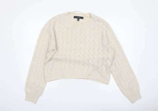Vero Moda Women’s Beige Cable Knit Pullover Jumper Size M