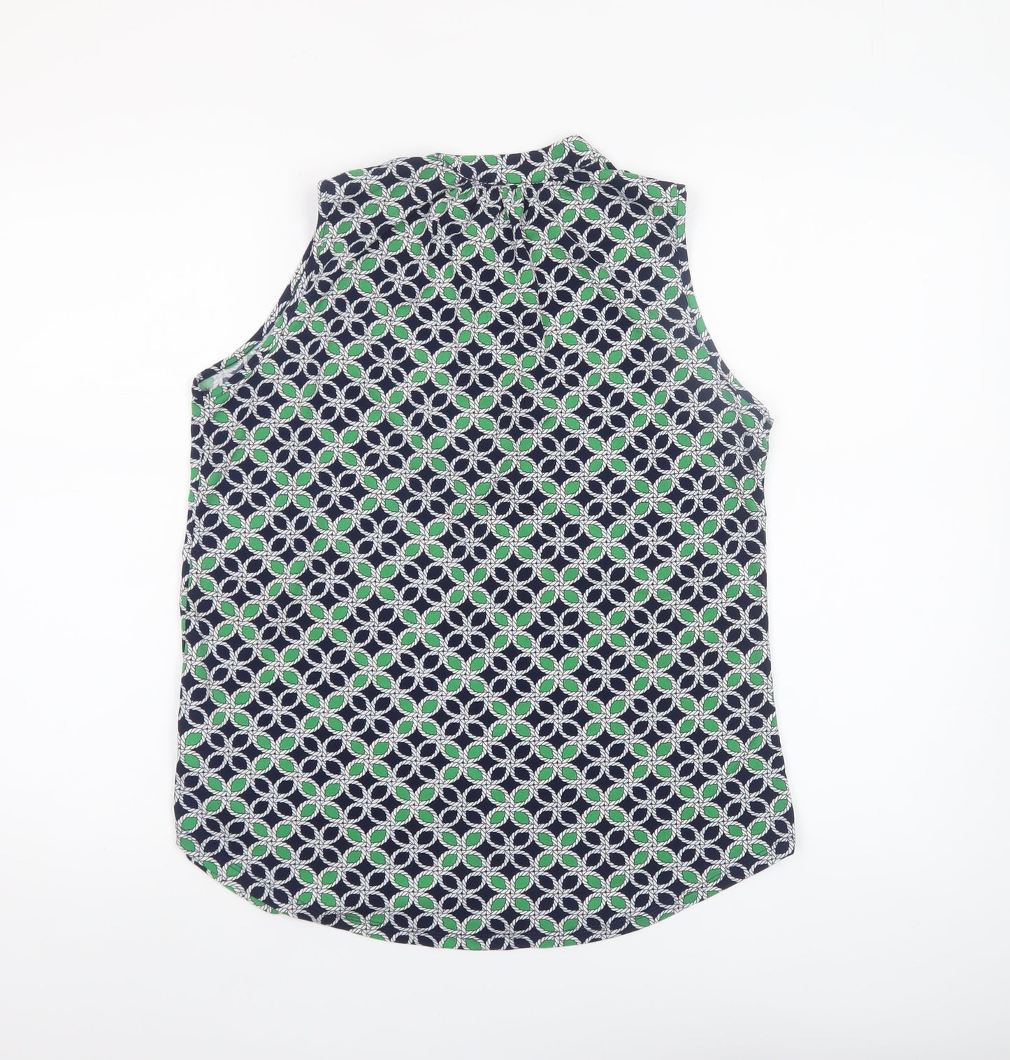 SJS Women's Multicoloured Geometric Sleeveless V-Neck Blouse M
