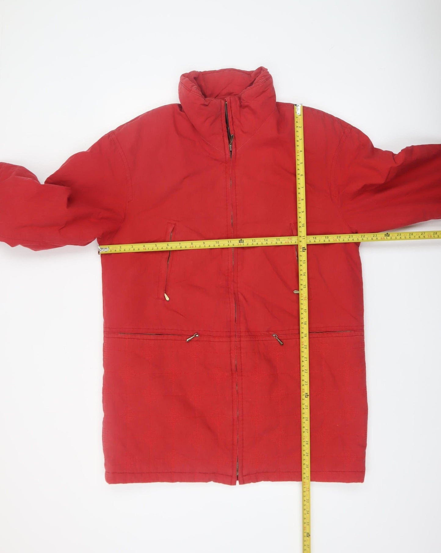 Hucke Womens Red Long Parka Coat Size 8 Water Resistant Zip Jacket