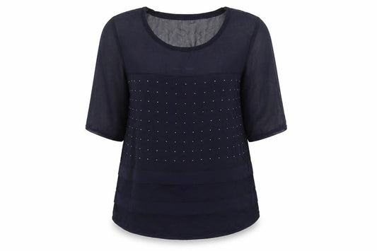Next Women’s Blue Beaded Sheer Tunic Blouse Size 12