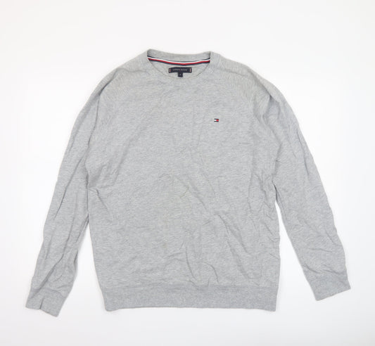 Tommy Hilfiger Men's Grey Crew Neck Cotton Sweatshirt M