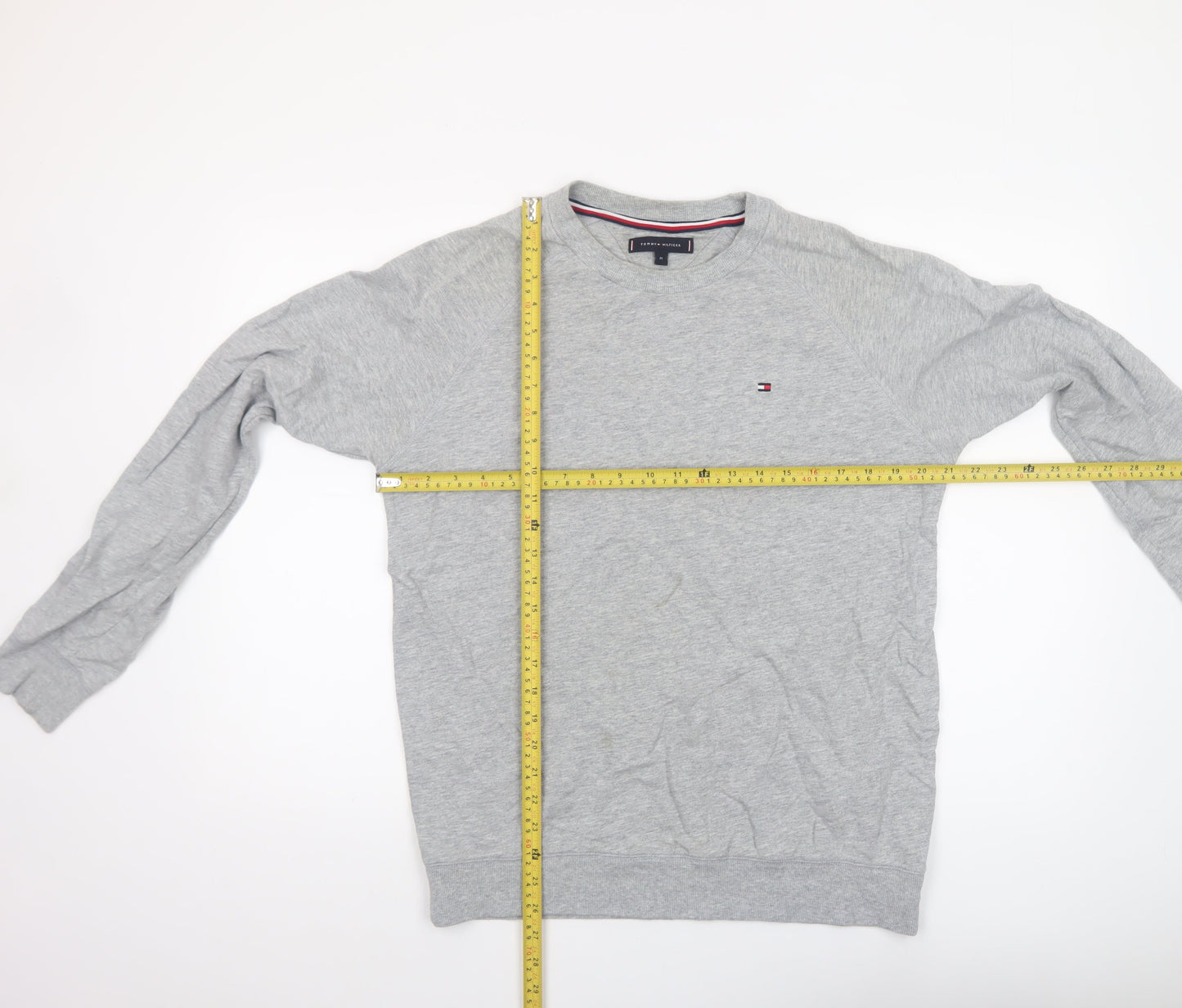 Tommy Hilfiger Men's Grey Crew Neck Cotton Sweatshirt M