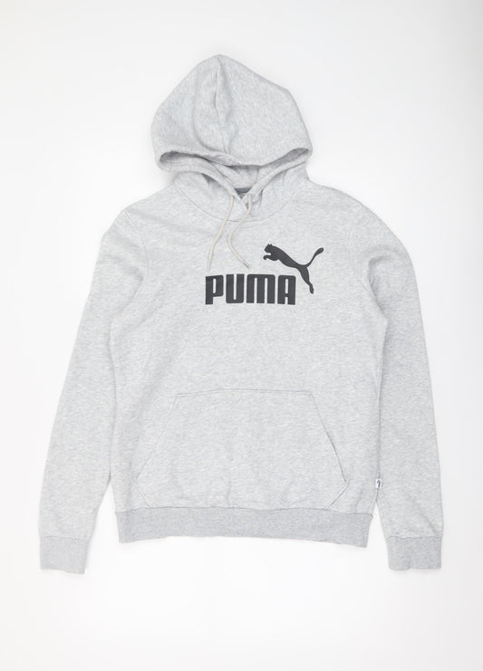 Puma Women's Grey Pullover Hoodie Size 14 Hooded Sweatshirt