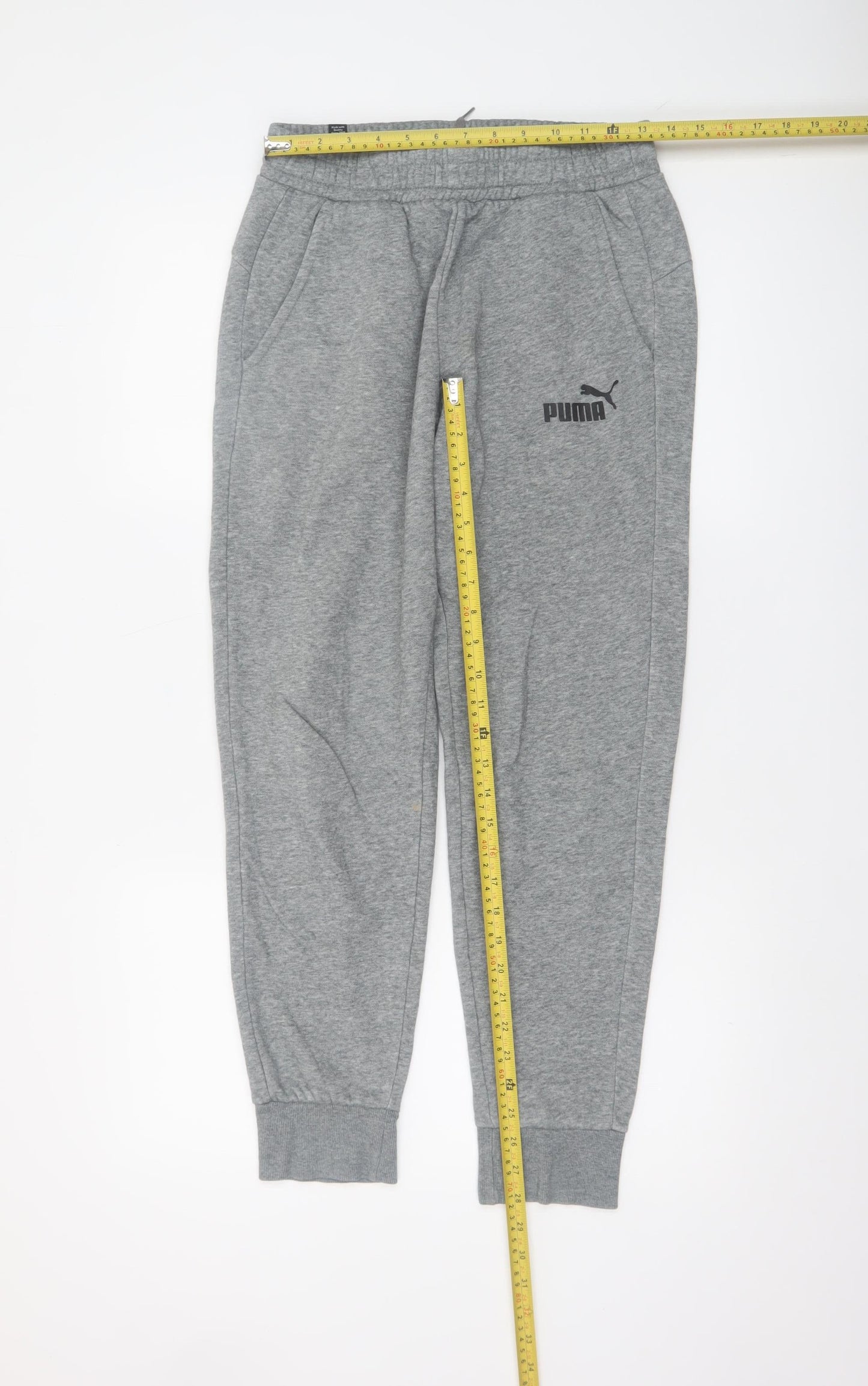 Puma Men's Grey Jogger Sweatpants Size S Regular Fit Casual Sportswear