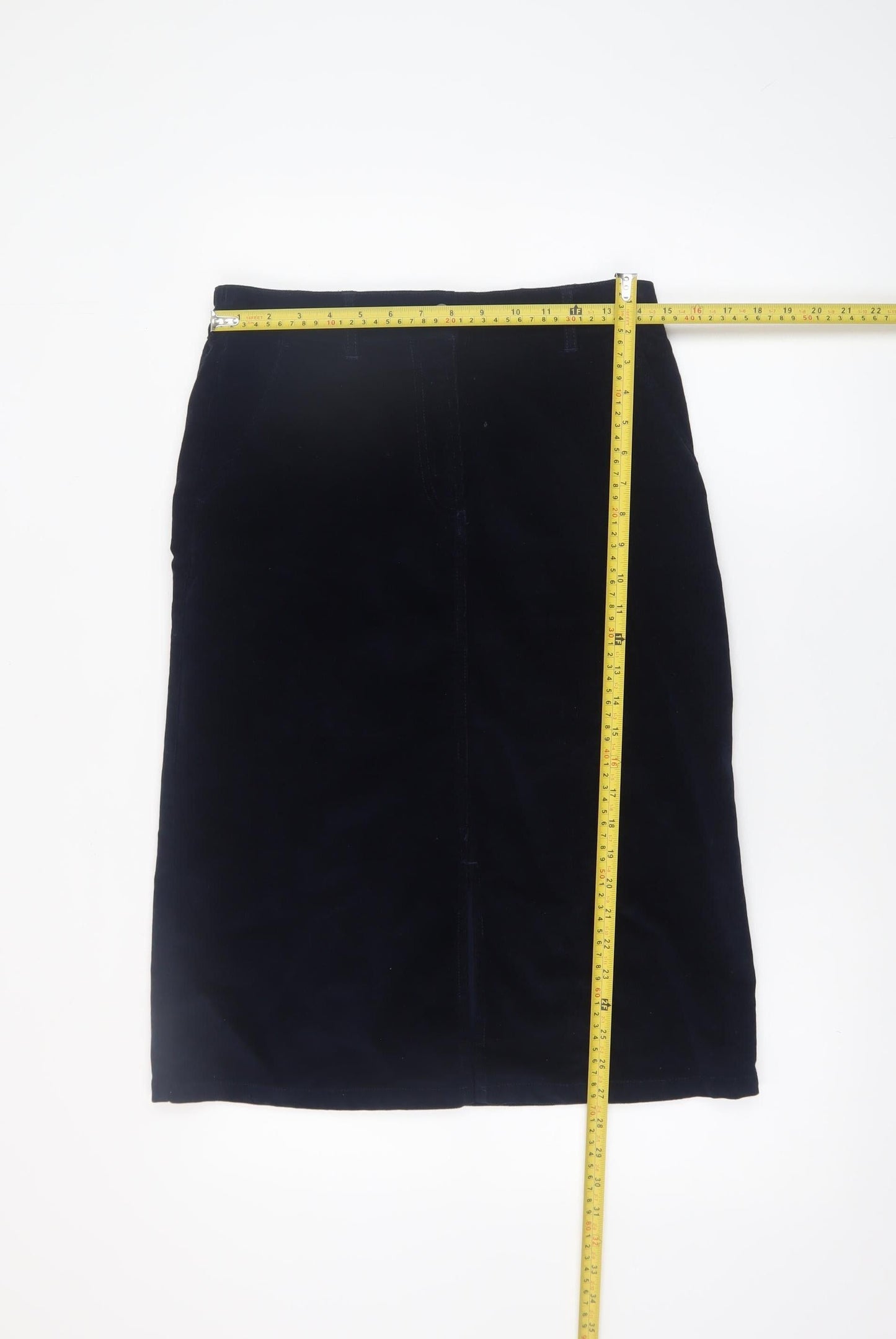 Cotton Traders Women's Navy Corduroy Knee Length Straight Skirt Size 10