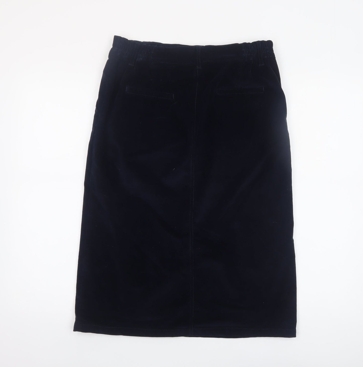 Cotton Traders Women's Navy Corduroy Knee Length Straight Skirt Size 10